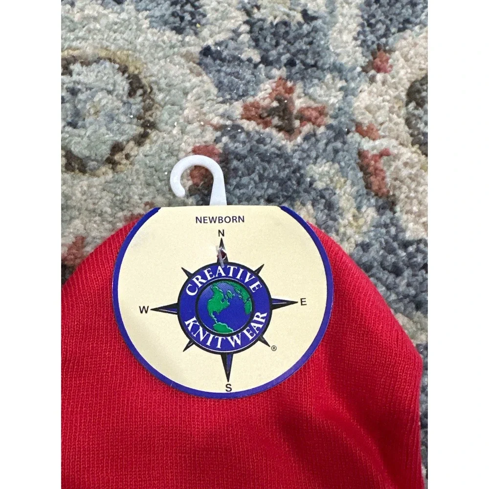 Buc-ee's Beanie Newborn Red Creative Knitwear Logo Patch‎ NWT